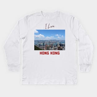 I Love HK @ Victoria Harbour Day Time Kids Long Sleeve T-Shirt